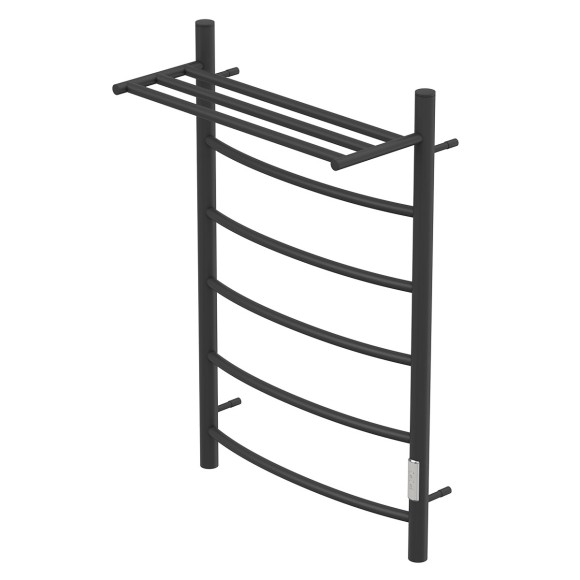 Полотенцесушитель электрический Point Афина PN04858PB П5 500x800 с полкой, диммер справа, черный Полотенцесушитель электрический Point Афина PN04858PB П5 500x800 с полкой, диммер справа, черный
