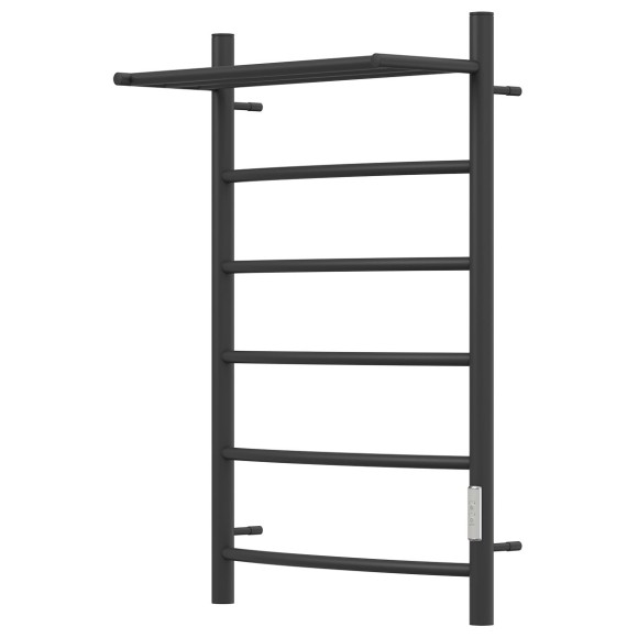 Полотенцесушитель электрический Point Афина PN04858PB П5 500x800 с полкой, диммер справа, черный Полотенцесушитель электрический Point Афина PN04858PB П5 500x800 с полкой, диммер справа, черный