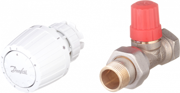 Запорный вентиль Danfoss 013G2236 3/4&quot; с термостатом, прямой, для двухтрубной системы