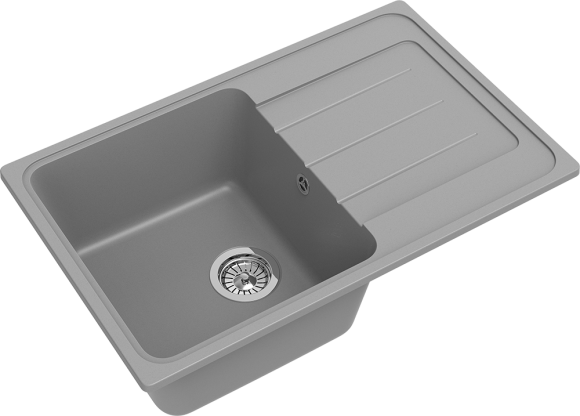 EWIGSTEIN Мойка ELEGANT 50F 1-чаша+крыло 762*480мм серый металлик арт.EW- EWIGSTEIN Мойка ELEGANT 50F 1-чаша+крыло 762*480мм серый металлик арт.EW-