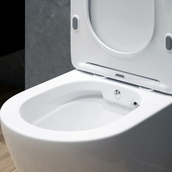 Унитаз подвесной K505B с биде безободковый, сиденье тонкое ДП, крепления 