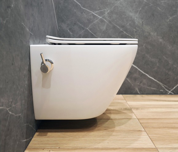 Унитаз подвесной K505B с биде безободковый, сиденье тонкое ДП, крепления 