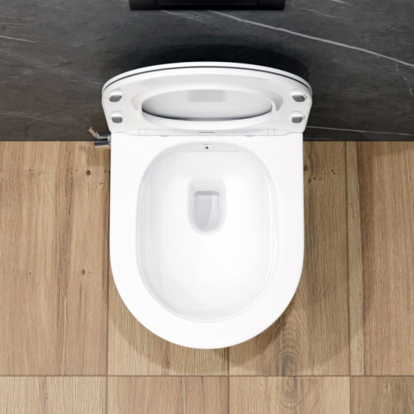 Унитаз подвесной K505B с биде безободковый, сиденье тонкое ДП, крепления 