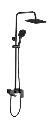 FS01B Душевая стойка со смесителем латунь, черный EvaGold FS01B Душевая стойка со смесителем латунь, черный EvaGold