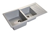GRANFEST Мойка PRACTIK 980KL  2 чаши+крыло 980*510мм серый арт.GF-