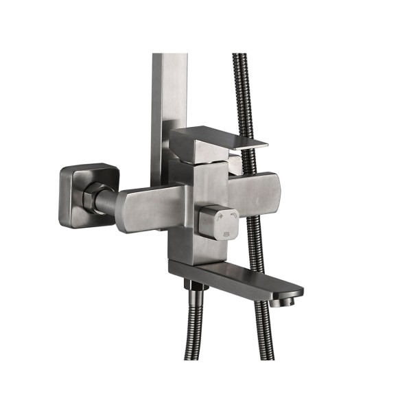 FS02C Душевая стойка со смесителем нержавейка, хром EvaGold FS02C Душевая стойка со смесителем нержавейка, хром EvaGold