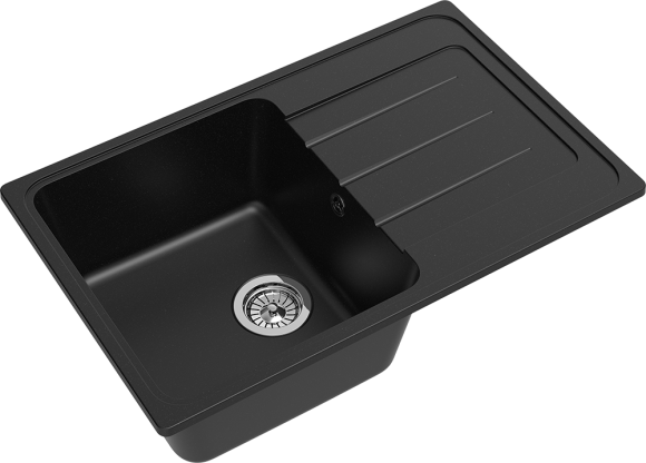 EWIGSTEIN Мойка ELEGANT 50F  1-чаша+крыло 762*480мм черный арт.EW-