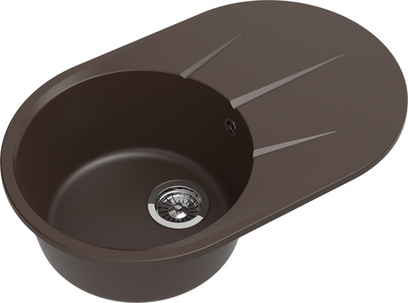 EWIGSTEIN Мойка RUND 50F  1-чаша+крыло 750*480мм шоколад арт.EW-