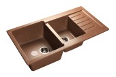 GRANFEST Мойка PRACTIK 980KL  2 чаши+крыло 980*510мм терракот арт.GF-
