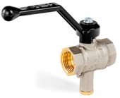 Кран шаровой латунный LD Pride 45.15.В-В.T.Р рычаг для датчика температуры