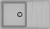 GRANFEST Мойка LEVEL 860L  1-чаша+крыло 860*500мм серый арт.GF-