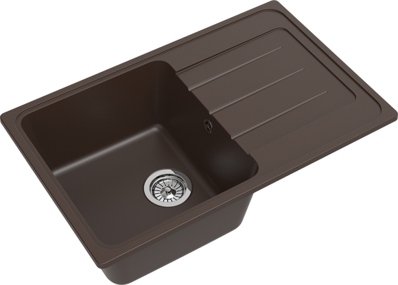 EWIGSTEIN Мойка ELEGANT 50F  1-чаша+крыло 762*480мм шоколад арт.EW-