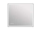Зеркало LED 011 design 100x80 с подсветкой часы металл. рамка прямоугольное Зеркало LED 011 design 100x80 с подсветкой часы металл. рамка прямоугольное