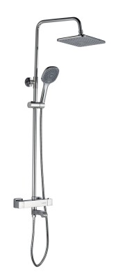 FS03C Душевая стойка со смесителем латунь, хром с терморегуляцией EvaGold FS03C Душевая стойка со смесителем латунь, хром с терморегуляцией EvaGold