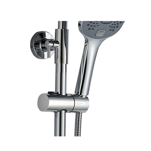 FS03C Душевая стойка со смесителем латунь, хром с терморегуляцией EvaGold