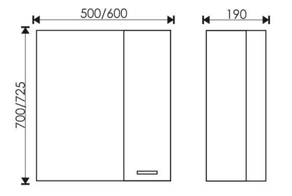 50 Зеркало-шкаф "НИКА 50"  прав.
