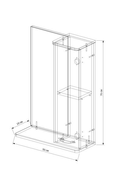 50 Зеркало-шкаф "НИКА 50"  прав.