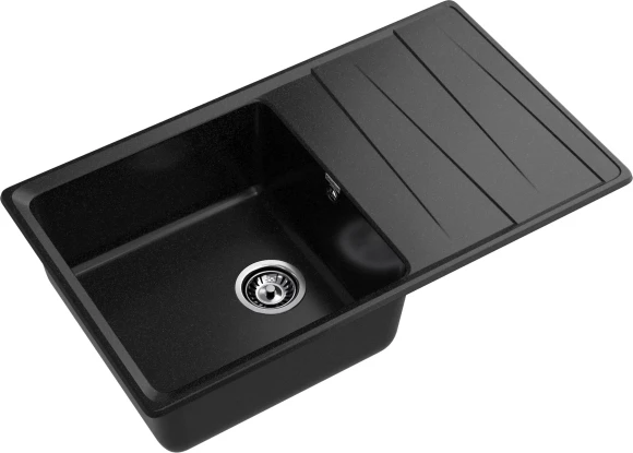 GRANFEST Мойка LEVEL 860L  1-чаша+крыло 860*500мм черный арт.GF-