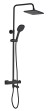 FS03B Душевая стойка со смесителем латунь, черный с терморегуляцией EvaGold