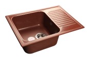GRANFEST Мойка STANDART 645L  1-чаша+крыло 645*498мм красный марс арт.GF-