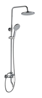 FS04C Душевая стойка со смесителем латунь, хром EvaGold