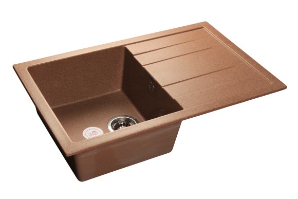 GRANFEST Мойка QUADRO 780L  1-чаша+крыло 770*495мм терракот арт.GF-