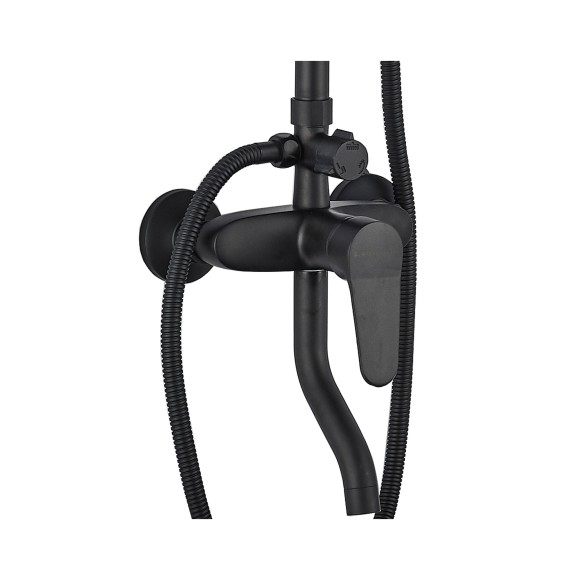 FS04B Душевая стойка со смесителем латунь, черный EvaGold FS04B Душевая стойка со смесителем латунь, черный EvaGold