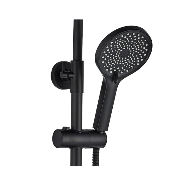 FS04B Душевая стойка со смесителем латунь, черный EvaGold FS04B Душевая стойка со смесителем латунь, черный EvaGold