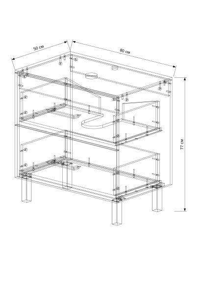 80 Тумба "Francesca 80" белый глянец (ум. Олимпия 560/Гамма 560/Купер 560) с сифоном