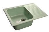 GRANFEST Мойка STANDART 645L  1-чаша+крыло 645*498мм салатовый арт.GF-