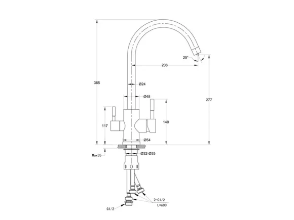 EWIGSTEIN Смеситель для кухни U-обр. с краном питьевой воды D-35мм шоколад арт. EWIGSTEIN Смеситель для кухни U-обр. с краном питьевой воды D-35мм шоколад арт.