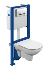 Комплект CITY CO DPL EO slim инсталляция LINK PRO кнопка INTERA стекло белый