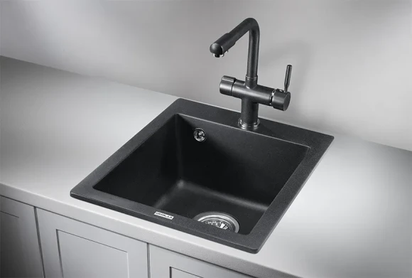 4201, ЧЁРНЫЙ, кухонная мойка, кварц