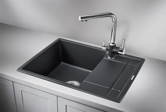 6501, ЧЁРНЫЙ, кухонная мойка, кварц