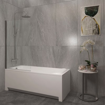 EG5C Душевое ограждение на ванну EvaGold 90*130, профиль хром, прозрачное стекло