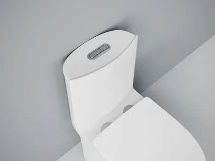 Унитаз-моноблок SM9612 безободковый, сиденье тонкое ДП, арматура (с гофрой и подводкой) 