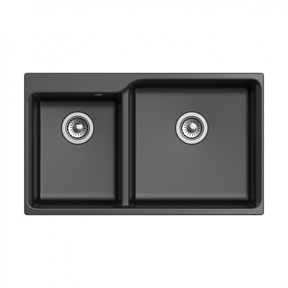 Мойка кухонная RIVELATO Axel 90D, 860x510, X-90D антрацит, кварц