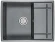 6501, ШВАРЦ (чёрный металлик), кухонная мойка, кварц