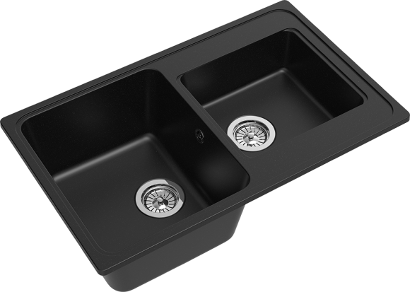 EWIGSTEIN Мойка ELEGANT 80D 2-чаши 780*480мм черный арт.EW- EWIGSTEIN Мойка ELEGANT 80D 2-чаши 780*480мм черный арт.EW-
