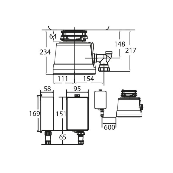 Измельчитель пищевых отходов бытовой STATUS NEXT 300 Compact