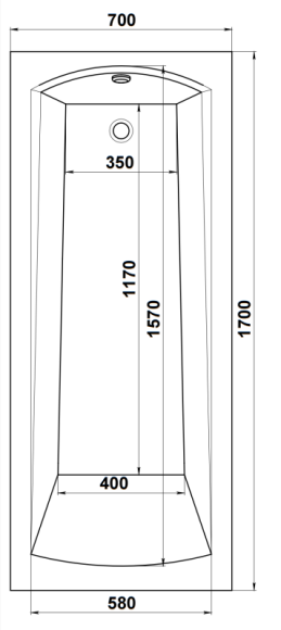 Ванна прямоугольная NATURE 170x70
