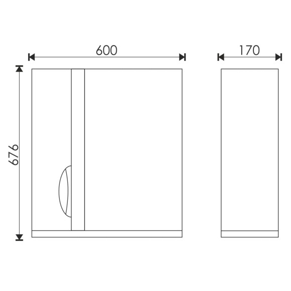 60 Зеркало-шкаф "Vanessa 60" бел. (левое)