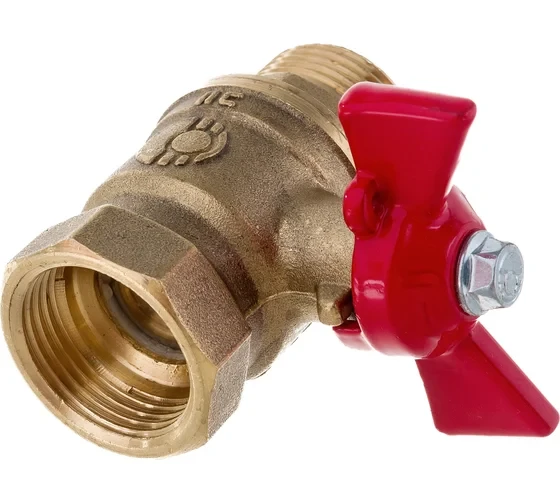 Кран шаровый 3/4" НР х 3/4" ВР с полусгоном "бабочка" Valfex