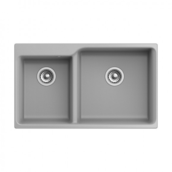 Мойка кухонная RIVELATO Axel 90D, 860x510, X-90D серый металлик, кварц