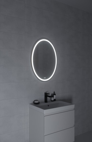 Зеркало LED 040 design 57x77 с подсветкой с антизапотеванием овальное