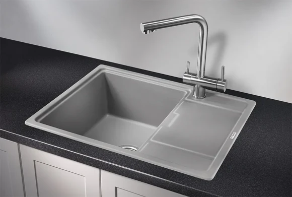 6503, АЛЮМИНИУМ, кухонная мойка, кварц