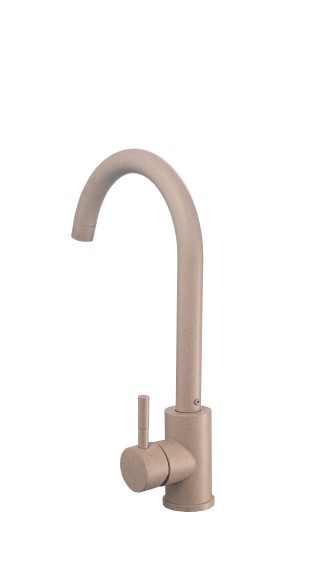 FK01D Смеситель для кухни нержавейка, бежевый EvaGold