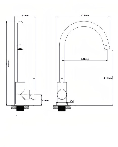 FK01D Смеситель для кухни нержавейка, бежевый EvaGold