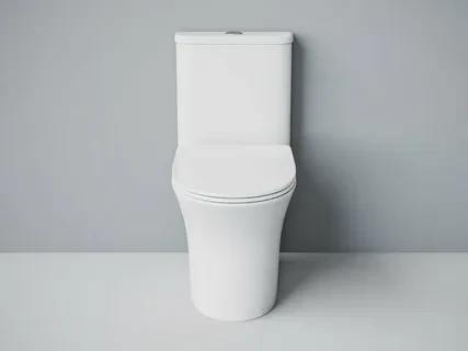 Унитаз-моноблок SM9614 безободковый, сиденье тонкое ДП, арматура (с гофрой и подводкой) 