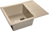GRANFEST Мойка QUADRO 650L  1-чаша+крыло 650*500мм бежевый арт.GF-